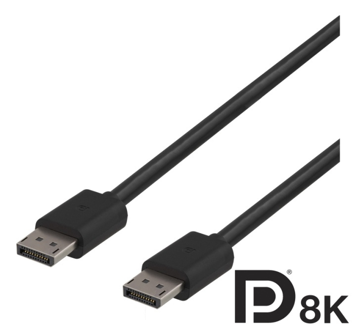 DELTACO DisplayPort kabel, DP 1.4, 7680x4320 i 60Hz, 2m, svart in de groep COMPUTERS & RANDAPPARATUUR / Computerkabels / DisplayPort / Kabels bij TP E-commerce Nordic AB (38-61555)
