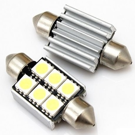 LED Spoel Lamp, Lampvoet C5W, 6-LED (2-Pack) in de groep AUTO / Autoverlichting / Kentekenverlichting bij TP E-commerce Nordic AB (38-6156)