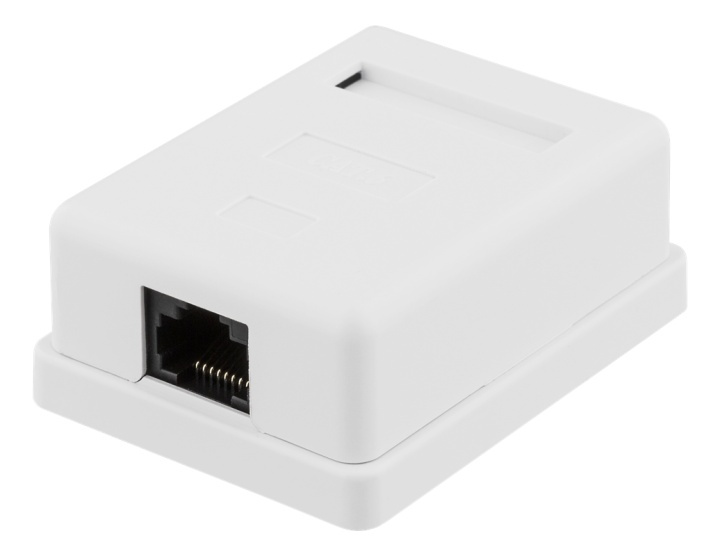 DELTACO Unshielded network socket, Surface UTP 1xRJ45, Cat6, white in de groep COMPUTERS & RANDAPPARATUUR / Computerkabels / Netwerkkabels / Wandcontactdozen bij TP E-commerce Nordic AB (38-61626)