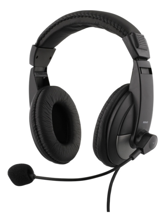 DELTACO Headset, 40mm element, 1x4-pin 3.5mm connector, black in de groep COMPUTERS & RANDAPPARATUUR / Computeraccessoires / Koptelefoon bij TP E-commerce Nordic AB (38-61628)