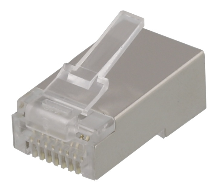 DELTACO RJ45 connector for patch cable, Cat6, shielded, 20pcs in de groep COMPUTERS & RANDAPPARATUUR / Computerkabels / Netwerkkabels / Adapters & Geleiderverbindingen bij TP E-commerce Nordic AB (38-61646)