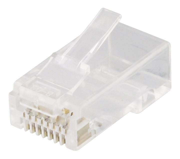 DELTACO RJ45 connector for patch cable, Cat6a, unshielded, 20pcs in de groep COMPUTERS & RANDAPPARATUUR / Computerkabels / Netwerkkabels / Adapters & Geleiderverbindingen bij TP E-commerce Nordic AB (38-61647)