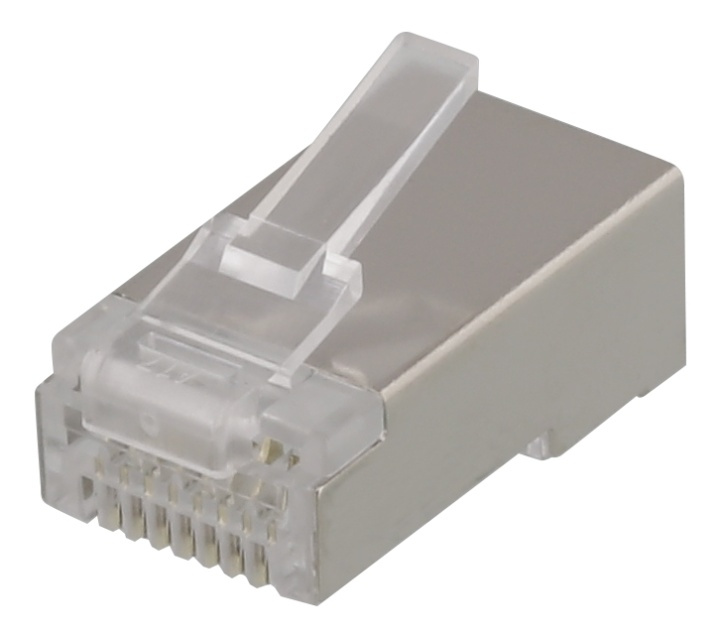 DELTACO RJ45 connector for patch cable, Cat6a, shielded, 20pcs in de groep COMPUTERS & RANDAPPARATUUR / Computerkabels / Netwerkkabels / Adapters & Geleiderverbindingen bij TP E-commerce Nordic AB (38-61648)