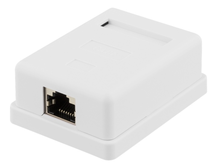 DELTACO shielded network socket, Surface FTP 1xRJ45, Cat6, white in de groep COMPUTERS & RANDAPPARATUUR / Computerkabels / Netwerkkabels / Wandcontactdozen bij TP E-commerce Nordic AB (38-61654)