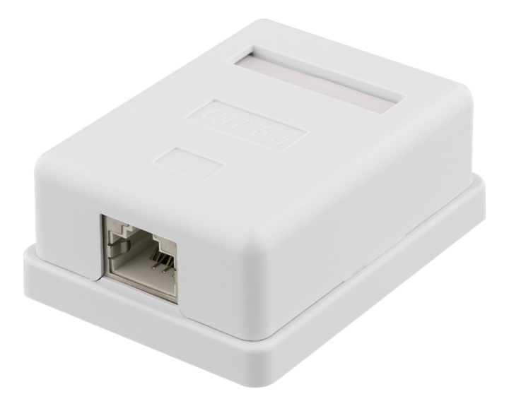 DELTACO shielding network wall socket, Surface FTP 1xRJ45, Cat6A,white in de groep COMPUTERS & RANDAPPARATUUR / Computerkabels / Netwerkkabels / Wandcontactdozen bij TP E-commerce Nordic AB (38-61655)