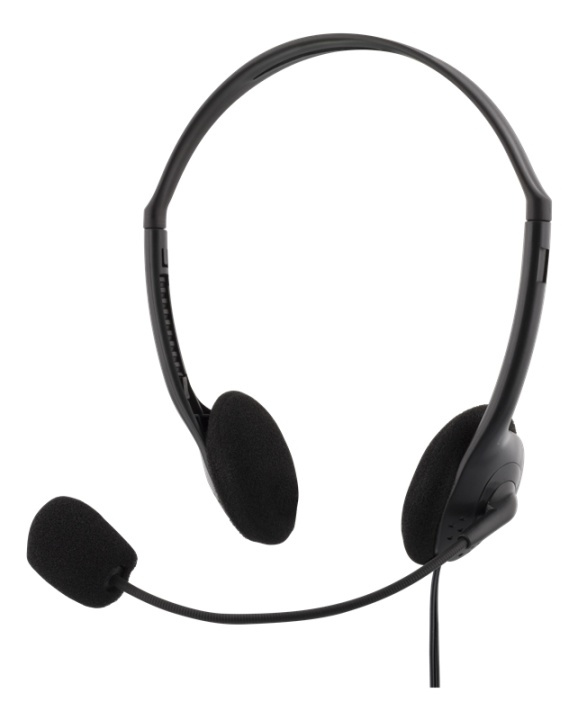 DELTACO Stereo Headset, 30 mm element, 1x 3.5 mm (4-pole), black in de groep COMPUTERS & RANDAPPARATUUR / Computeraccessoires / Koptelefoon bij TP E-commerce Nordic AB (38-61659)