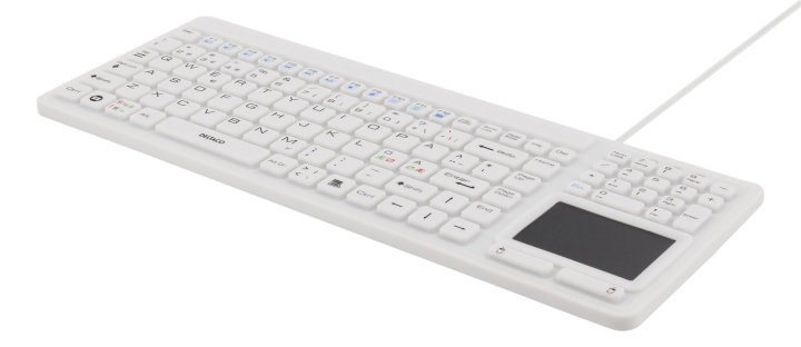 DELTACO rubberized keyboard with touchpad, IP68, 105 keys, white in de groep COMPUTERS & RANDAPPARATUUR / Muizen en toetsenborden / Toetsenborden / Draadloos bij TP E-commerce Nordic AB (38-61663)