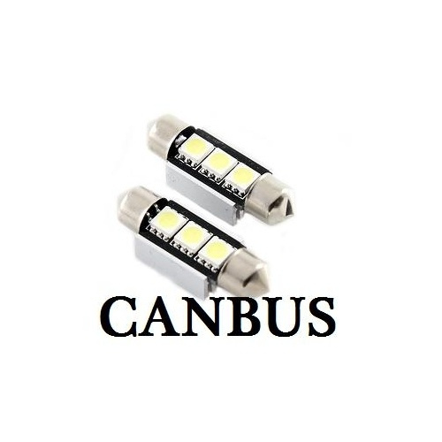 LED Spollampa, Sockel C5W, 3-LED 2-Pack (CANBUS) in de groep AUTO / Autoverlichting / Kentekenverlichting bij TP E-commerce Nordic AB (38-6170)