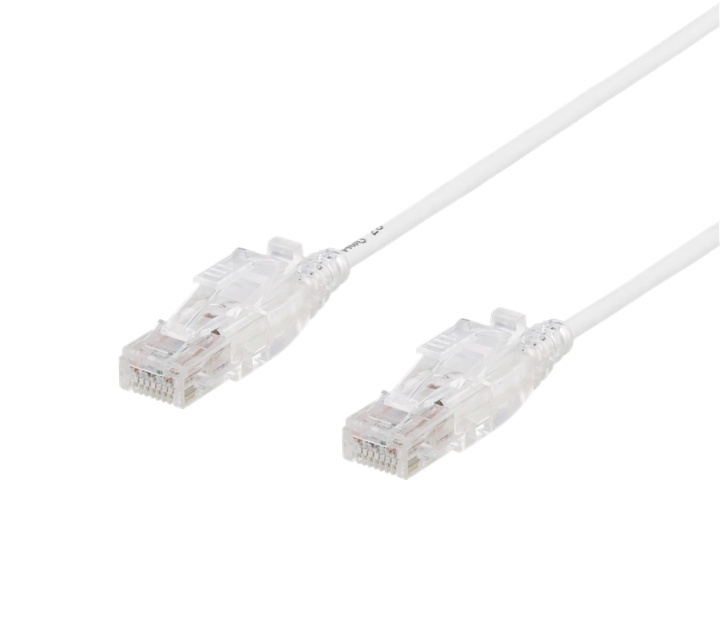 DELTACO U/UTP Cat6A patch cable, 1m, 500MHz, lockable, white in de groep COMPUTERS & RANDAPPARATUUR / Computerkabels / Netwerkkabels / Cat6 bij TP E-commerce Nordic AB (38-61711)