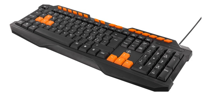 DELTACO GAMING keyboard, anti-ghosting, USB, nordic, black/orange in de groep COMPUTERS & RANDAPPARATUUR / GAMING / Toetsenborden bij TP E-commerce Nordic AB (38-61847)