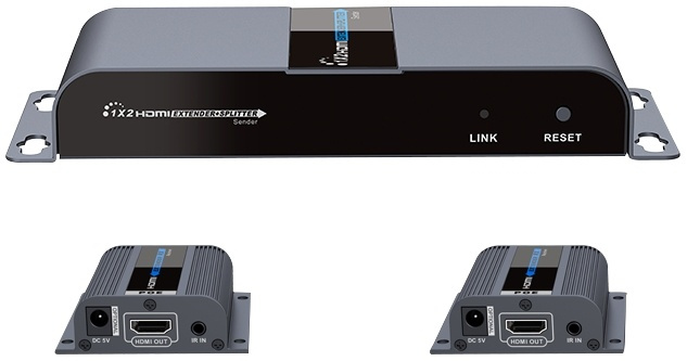 1X2 HDMI Extender Splitter over CAT6/6a/7 40m met IR pass-back in de groep HOME ELECTRONICS / Kabels & Adapters / HDMI / Adapters bij TP E-commerce Nordic AB (38-61856)