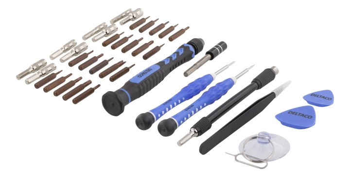 DELTACO Smartphone Repair Kit, 38 pcs, Precision CRV, blu in de groep SMARTPHONE & TABLETS / Overige accessoires / Tools bij TP E-commerce Nordic AB (38-61895)