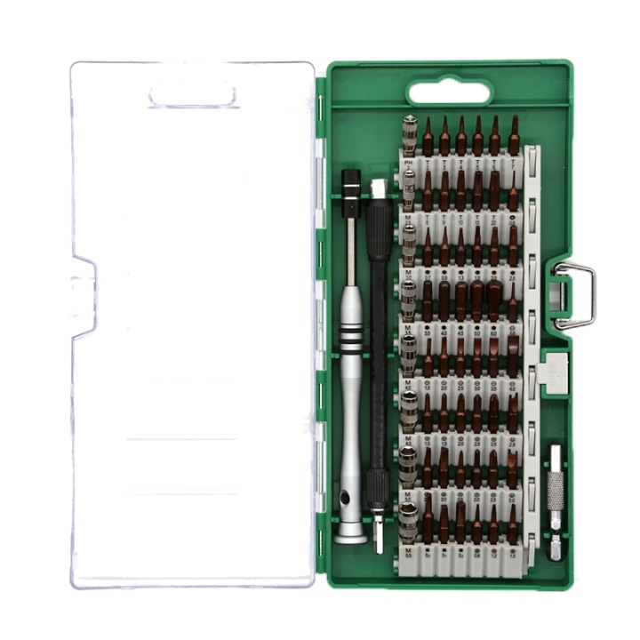 Smartphone Repair Kit, 58 pcs, Precision CRV, green in de groep SMARTPHONE & TABLETS / Overige accessoires / Tools bij TP E-commerce Nordic AB (38-61896)