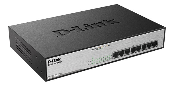 D-LINK PoE network switch, 8-ports, 10/100/1000Mbps, metal, gray in de groep COMPUTERS & RANDAPPARATUUR / Netwerk / Schakelaars bij TP E-commerce Nordic AB (38-61982)