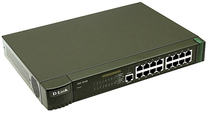 D-Link switch 16x10/100Mbps, NWay, uplink, Fyndvara in de groep COMPUTERS & RANDAPPARATUUR / Netwerk / Schakelaars bij TP E-commerce Nordic AB (38-61985D)