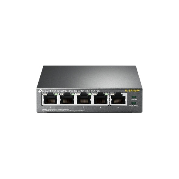 TP-Link Desktop Switch, 4-Ports, PoE, 100 Mbps, 58W, black in de groep COMPUTERS & RANDAPPARATUUR / Netwerk / Schakelaars / 10/100Mbps bij TP E-commerce Nordic AB (38-62527)