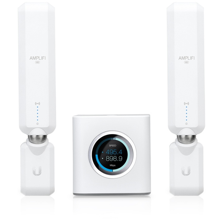 Ubiquiti AmpliFi Home Router, 2x Mesh Points, Plug and Play, Up to 5 G in de groep COMPUTERS & RANDAPPARATUUR / Netwerk / Routers bij TP E-commerce Nordic AB (38-62553)