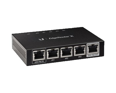 Ubiquiti EdgeRouter X, 5-Ports, Gigabit, Passive PoE, black in de groep COMPUTERS & RANDAPPARATUUR / Netwerk / PoE bij TP E-commerce Nordic AB (38-62557)