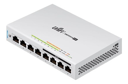 Ubiquiti UniFiSwitch 8-port Switch, 4x 50W PoE, Gigabit Ethernet, SFP, in de groep COMPUTERS & RANDAPPARATUUR / Netwerk / PoE bij TP E-commerce Nordic AB (38-62591)