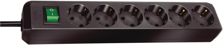 Stekkerdoos Eco-Line 6-voudig 3.00 m Zwart - Geaard in de groep HUISHOUDEN & TUIN / Elektriciteit & Verlichting / Stekkerblokken bij TP E-commerce Nordic AB (38-62753)