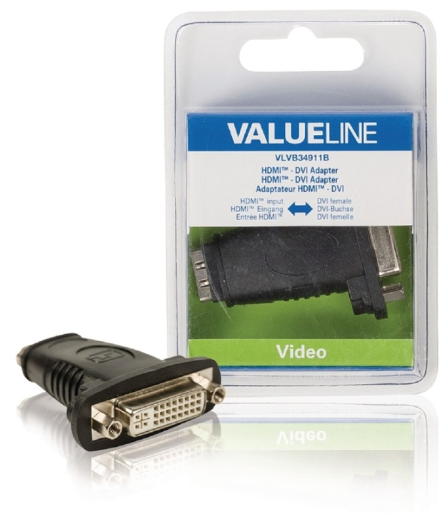 Valueline High Speed HDMI met Ethernet Adapter HDMI Female - DVI-D 24+1-Pins Female Zwart in de groep HOME ELECTRONICS / Kabels & Adapters / HDMI / Adapters bij TP E-commerce Nordic AB (38-63861)