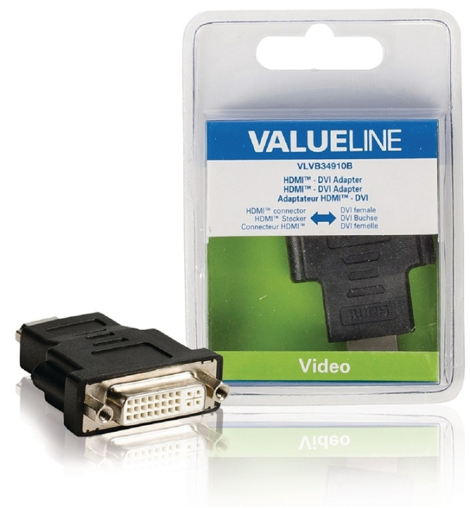 Valueline High Speed HDMI met Ethernet Adapter HDMI-Connector - DVI-D 24+1-Pins Female Zwart in de groep HOME ELECTRONICS / Kabels & Adapters / HDMI / Adapters bij TP E-commerce Nordic AB (38-63863)