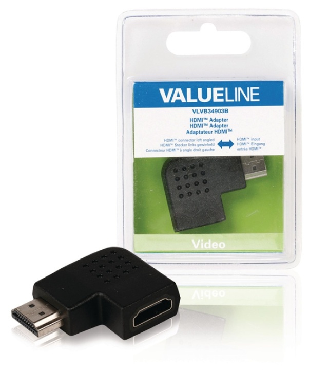 Valueline High Speed HDMI met Ethernet Adapter Links Gehoekt HDMI-Connector - HDMI Female Zwart in de groep HOME ELECTRONICS / Kabels & Adapters / HDMI / Adapters bij TP E-commerce Nordic AB (38-63869)