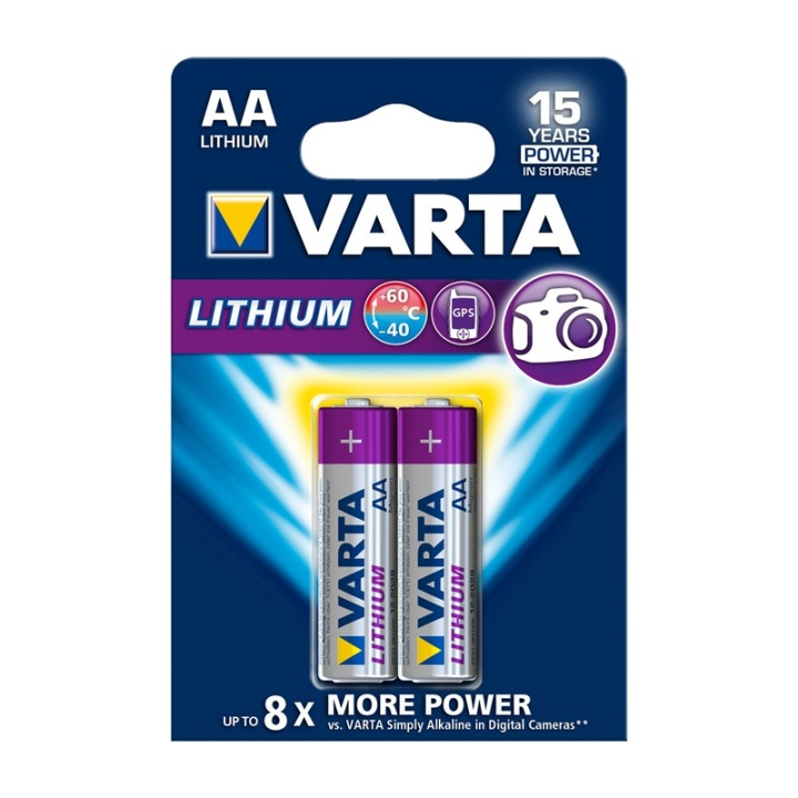 Lithium Batterij AA | 1.5 V DC | 2900 mAh | 2-Blisterkaart | Grijs / Zilver in de groep HOME ELECTRONICS / Batterijen & Opladers / Batterijen / Batterijen voor hoortoestellen bij TP E-commerce Nordic AB (38-63995)