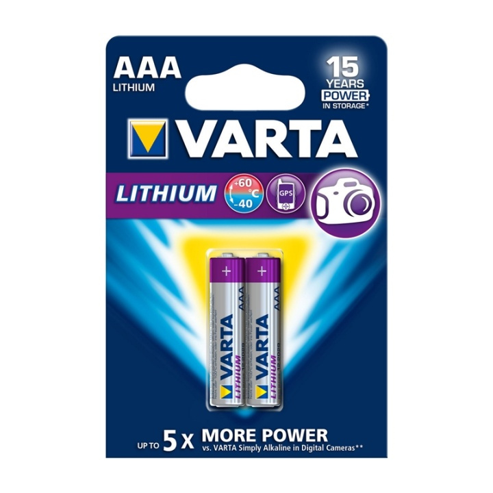 Lithium Batterij AAA | 1.5 V DC | 1100 mAh | 2-Blisterkaart | Grijs / Zilver in de groep HOME ELECTRONICS / Batterijen & Opladers / Batterijen / AAA bij TP E-commerce Nordic AB (38-63996)