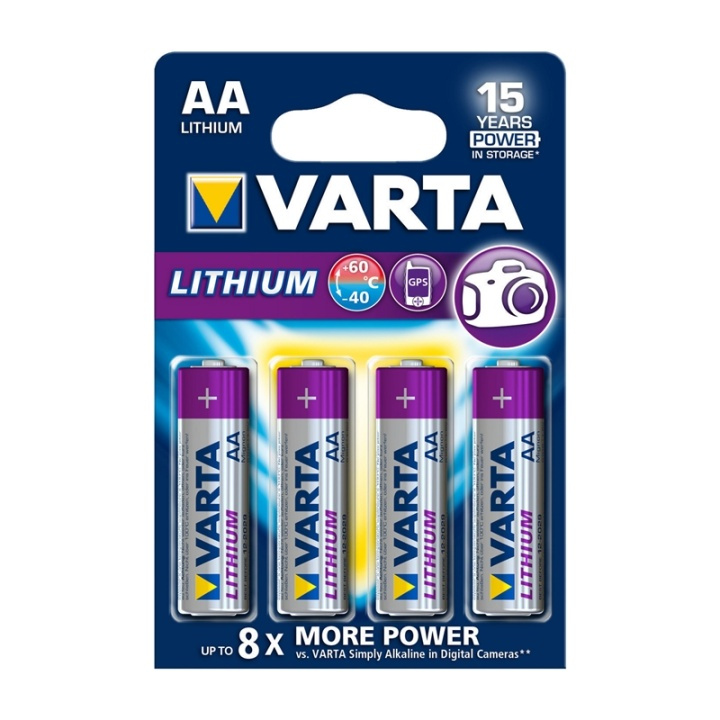 Varta Lithium Batterij AA | 1.5 V DC | 2900 mAh | 4-Blisterkaart | Grijs / Zilver in de groep HOME ELECTRONICS / Batterijen & Opladers / Batterijen / Batterijen voor hoortoestellen bij TP E-commerce Nordic AB (38-63998)