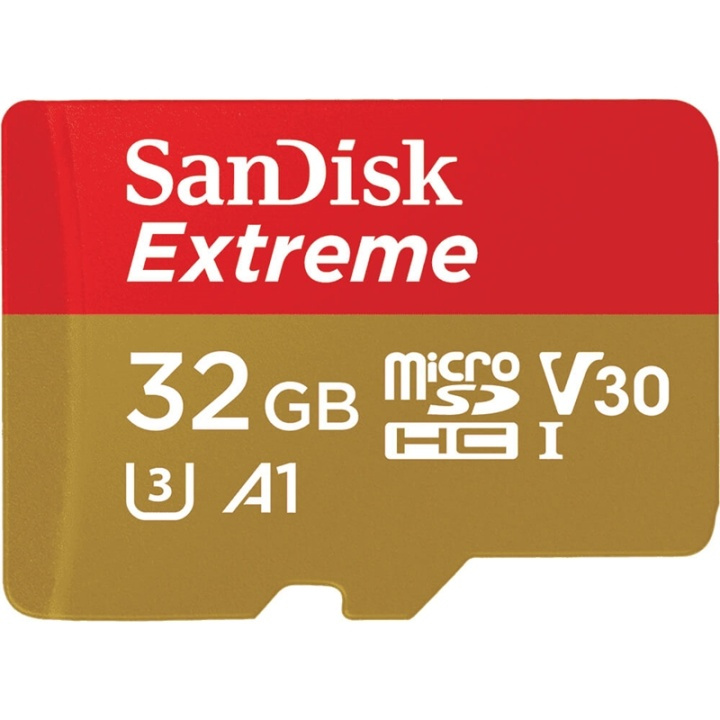 SANDISK MicroSDXC Extreme 32GB 100MB/s A2 C10 V30 UHS-I U3 in de groep HOME ELECTRONICS / Opslagmedia / Geheugenkaarten / MicroSD/HC/XC bij TP E-commerce Nordic AB (38-65328)