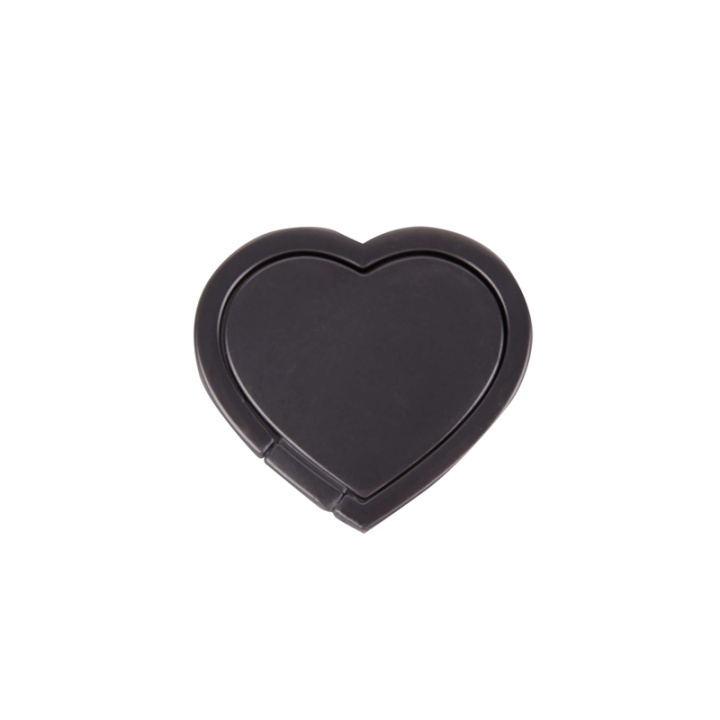 GEAR Finger Ring Heart Black Rotating Fingerholder with Standfunktion in de groep SMARTPHONE & TABLETS / Overige accessoires / Docks, statieven en houders bij TP E-commerce Nordic AB (38-65916)