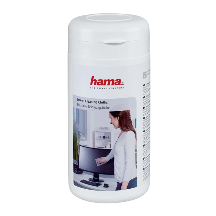 HAMA Screen Cleaning Cloths, 100 p ieces, in a dispenser in de groep COMPUTERS & RANDAPPARATUUR / Computeraccessoires / Reiniging bij TP E-commerce Nordic AB (38-65979)