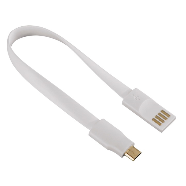 HAMA Synkcabel MicroUSB white 0,2m Magnet in de groep SMARTPHONE & TABLETS / Opladers & Kabels / Kabels / Kabels microUSB bij TP E-commerce Nordic AB (38-65984)
