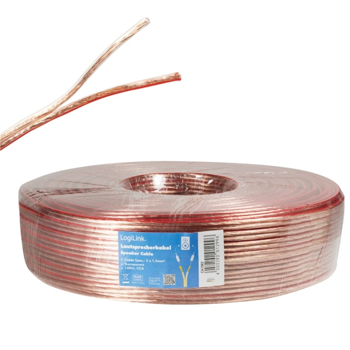 LogiLink Högtalarkabel 2x1,5 100m Tr in de groep HOME ELECTRONICS / Kabels & Adapters / Luidsprekerkabels bij TP E-commerce Nordic AB (38-66569)