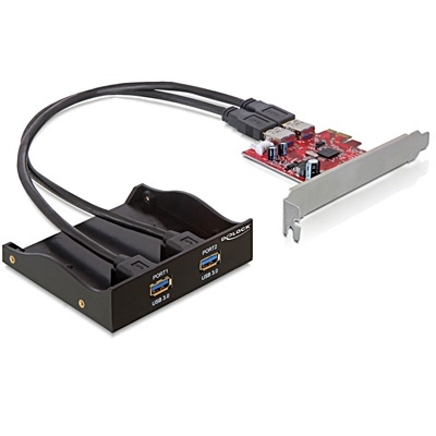 DeLOCK PCIe x1 kort, USB 3.0, 2xTyp A portar i fronten, floppy-ström in de groep COMPUTERS & RANDAPPARATUUR / Netwerk / Netwerkkaarten / PCI Express Draadloos bij TP E-commerce Nordic AB (38-66924)