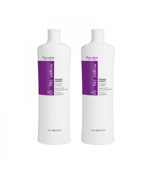 2-pack Fanola No Yellow Schampoo 1000ml in de groep BEAUTY & HEALTH / Haar & Styling / Haarverzorging / Haarverf / Zilvershampoo bij TP E-commerce Nordic AB (38-68159)