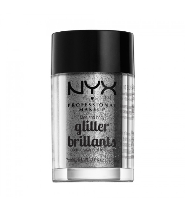NYX PROF. MAKEUP Face & Body Glitter - 10 Silver 2,5g in de groep BEAUTY & HEALTH / Makeup / Make-up gezicht / Glitter bij TP E-commerce Nordic AB (38-69150)