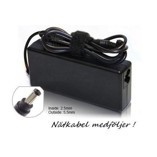 AC Adapter till Fujitsu Siemens, 20V 4.5A 90W (5.5x2.5mm) in de groep COMPUTERS & RANDAPPARATUUR / Laptops & accessoires / Computeroplader / Laptop oplader / Tot 20 inch bij TP E-commerce Nordic AB (38-7078)