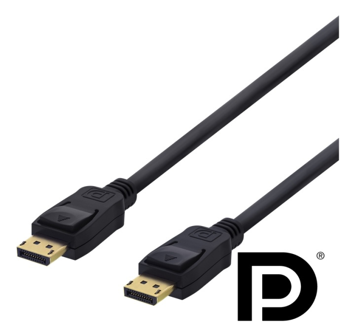 DELTACO DisplayPort cable, 1m, 4K UHD, DP 1.2, black in de groep COMPUTERS & RANDAPPARATUUR / Computerkabels / DisplayPort / Kabels bij TP E-commerce Nordic AB (38-71621)