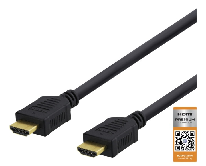 DELTACO High-Speed Premium HDMI cable, 3m, Ethernet, 4K UHD, black in de groep HOME ELECTRONICS / Kabels & Adapters / HDMI / Kabels bij TP E-commerce Nordic AB (38-71638)