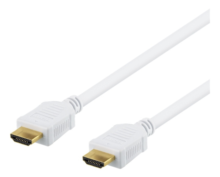 DELTACO High-Speed HDMI cable, 5m, Ethernet, 4K UHD, white in de groep HOME ELECTRONICS / Kabels & Adapters / HDMI / Kabels bij TP E-commerce Nordic AB (38-71639)