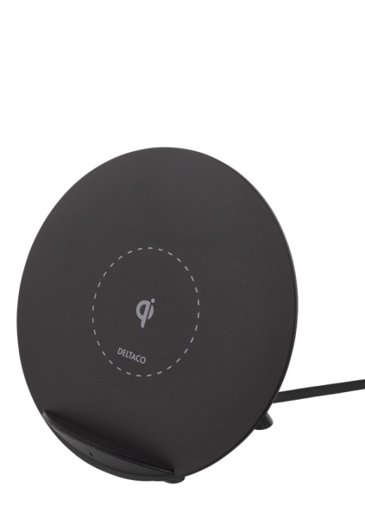 DELTACO Wireless Charger for iPhone and Android, 5W, QI Certified, bla in de groep SMARTPHONE & TABLETS / Opladers & Kabels / Draadloze Qi-oplader bij TP E-commerce Nordic AB (38-71700)