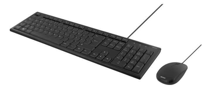 DELTACO Keyboard kit with mouse, PAN Nordic layout, USB, black in de groep COMPUTERS & RANDAPPARATUUR / Muizen en toetsenborden / Toetsenborden / Pakket bij TP E-commerce Nordic AB (38-71713)