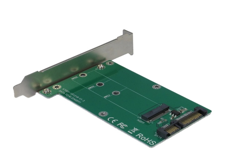 M.2 to SATA adapter, full-profile bracket, 22pin, green in de groep COMPUTERS & RANDAPPARATUUR / Computeronderdelen / Harde schijven / Chassisventilatoren bij TP E-commerce Nordic AB (38-71806)