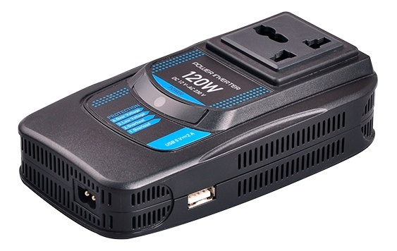 CAR120 Power Inverter, modifierad sinusvåg, 230V, 24V DC, USB 5V 2,1A, in de groep COMPUTERS & RANDAPPARATUUR / Computeraccessoires / Overige bij TP E-commerce Nordic AB (38-71816)