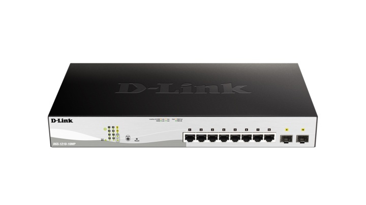 D-Link 10-Port Managed switch, 2x SFP, 130W PoE+, Gigabit, white in de groep COMPUTERS & RANDAPPARATUUR / Netwerk / Schakelaars bij TP E-commerce Nordic AB (38-71845)