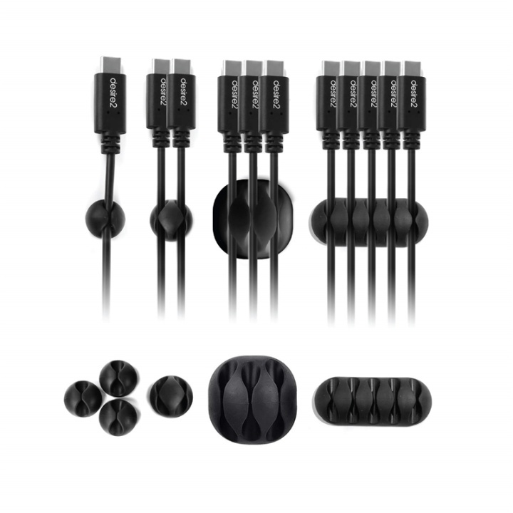 DESIRE2 Tidy Cable 10 Pack Cable Tidy 10 Pack Black in de groep HOME ELECTRONICS / Kabels & Adapters / Kabelbeheer bij TP E-commerce Nordic AB (38-72015)