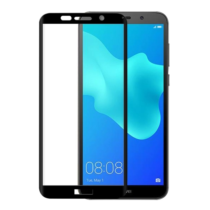 GEAR Glass Prot. 3D Full Fit Black Huawei Y5 2018 in de groep SMARTPHONE & TABLETS / Mobielbescherming / Huawei bij TP E-commerce Nordic AB (38-72075)