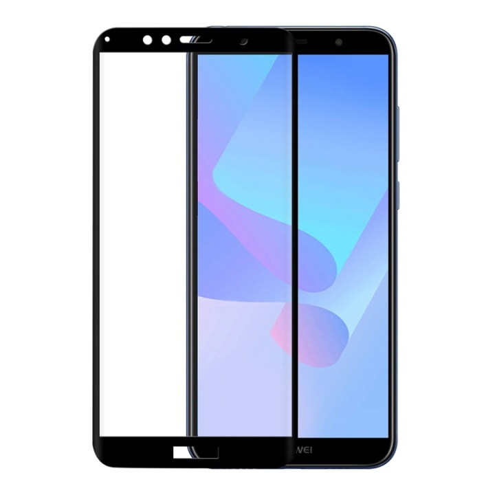 GEAR Glass Prot. 3D Full Fit Black Huawei Y6 Prime 2018 in de groep SMARTPHONE & TABLETS / Mobielbescherming / Huawei bij TP E-commerce Nordic AB (38-72076)